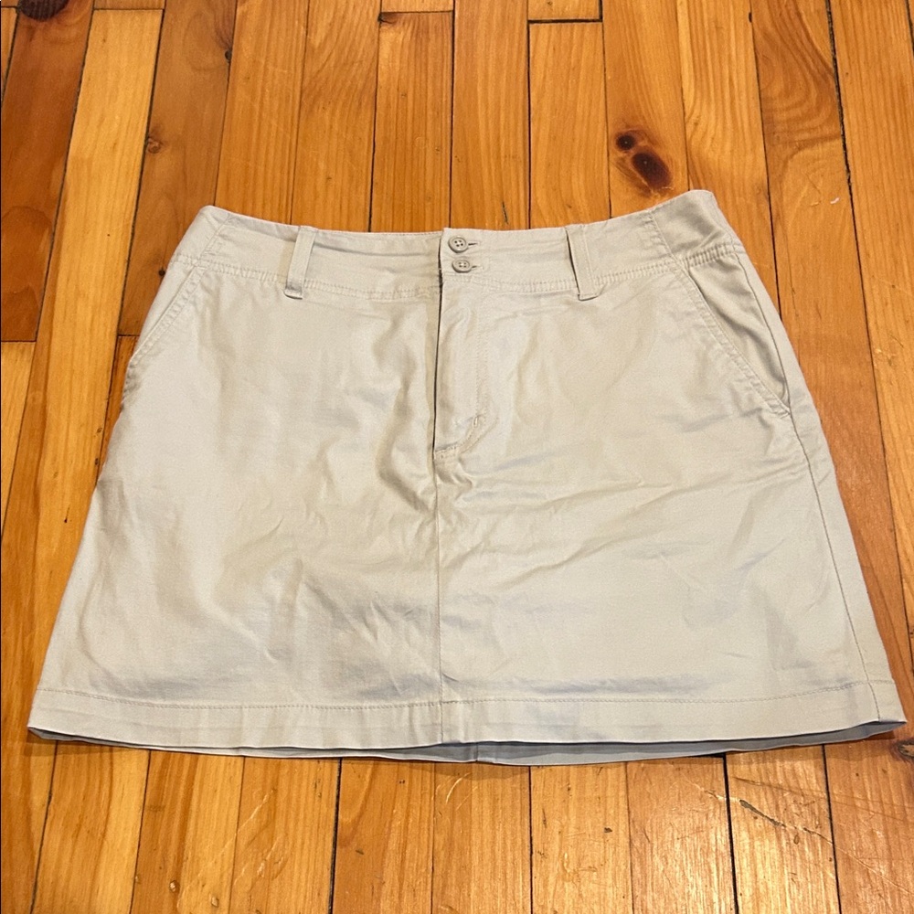 Sonoma Light Beige Mini Skirt with Front Pockets
